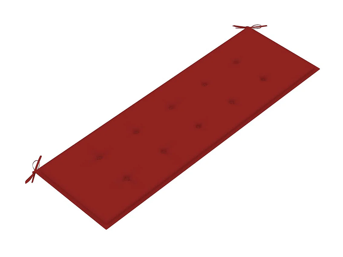 Banc de jardin empilable et coussin 159cm Bois de teck massif 2