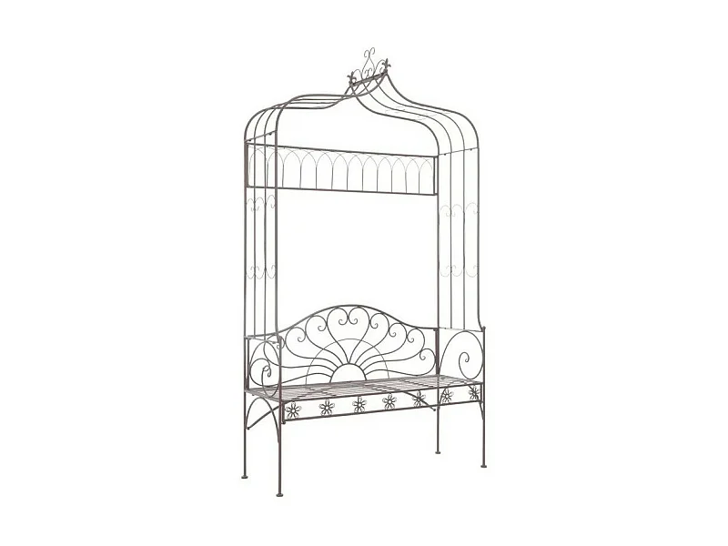 Banc de jardin métal forgé marron antique Vakka 122cm