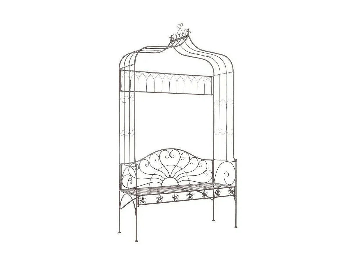 Banc de jardin métal forgé marron antique Vakka 122cm