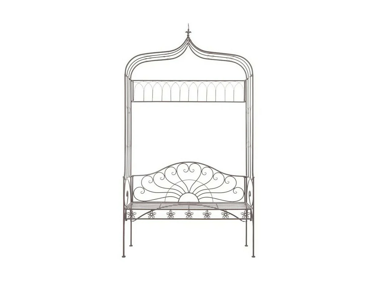 Banc de jardin métal forgé marron antique Vakka 122cm