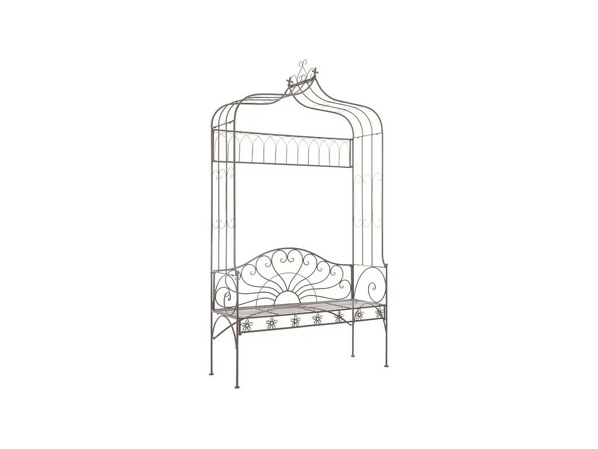 Banc de jardin métal forgé marron antique Vakka 122cm