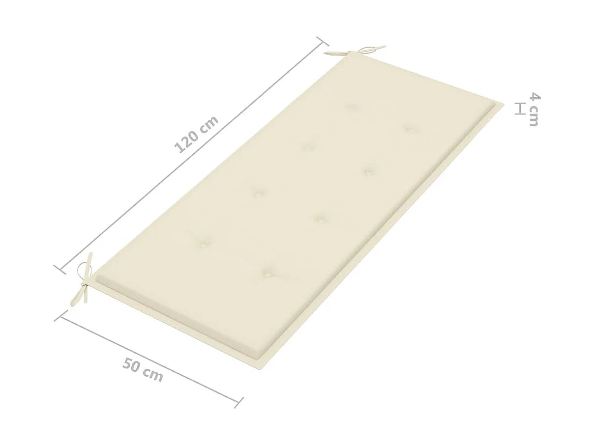 Banc de jardin pliable avec coussin 118cm Bambou 24