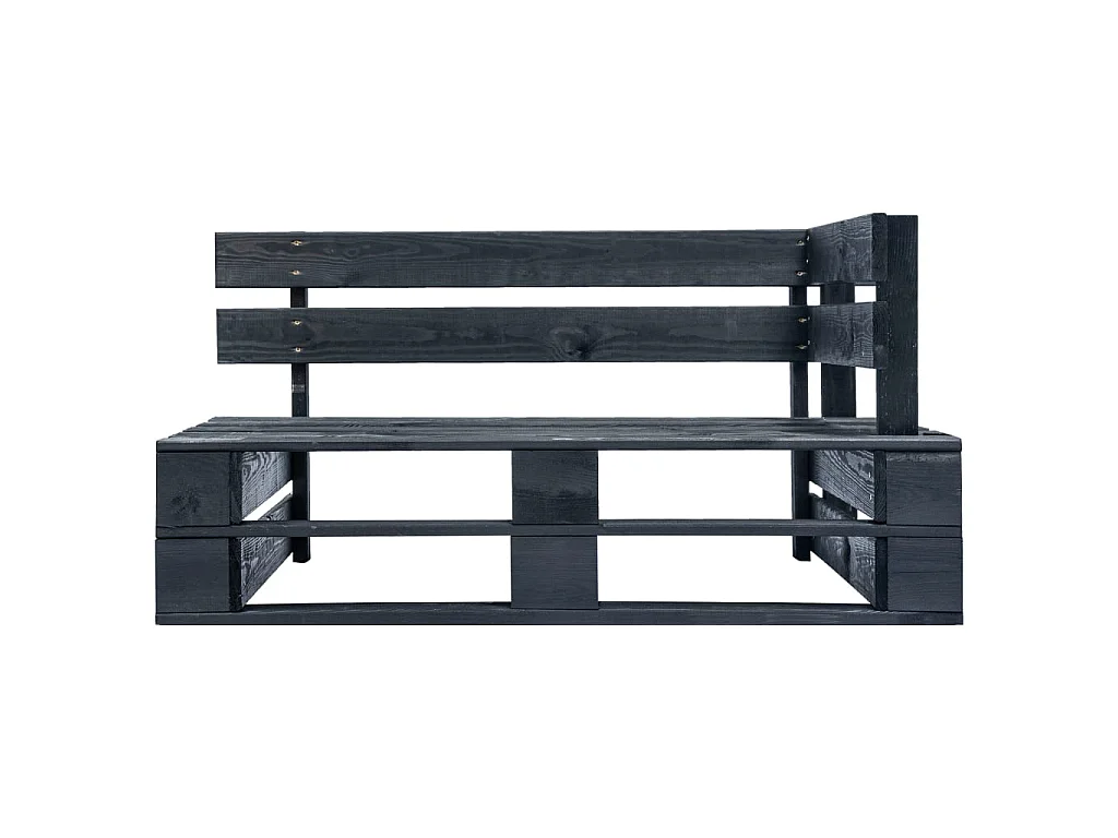 Banc d'angle palette de jardin Bois Noir