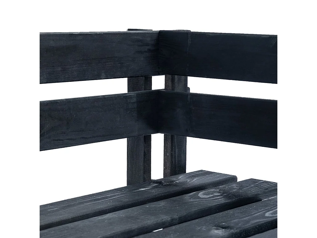 Banc d'angle palette de jardin Bois Noir