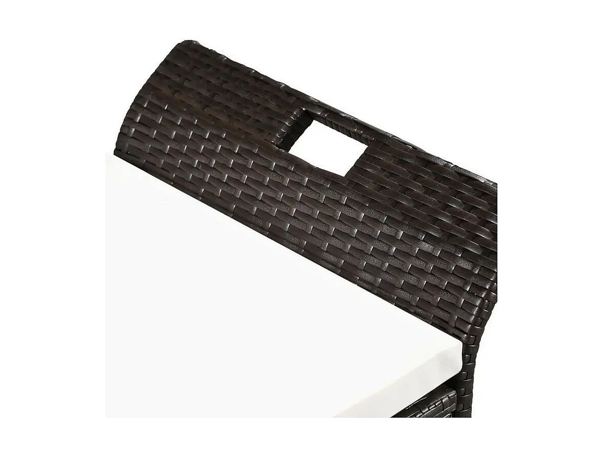 Banquette coffre de jardin résine tressée marron Toplu