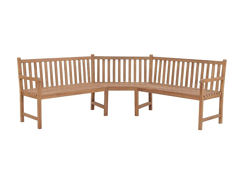 Banc d'angle de jardin 185x185x90 Bois de teck solide
