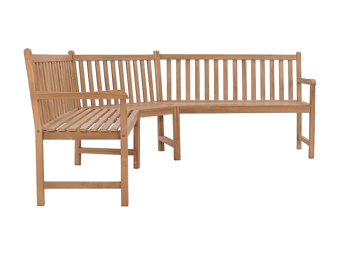 Banc d'angle de jardin 185x185x90 Bois de teck solide