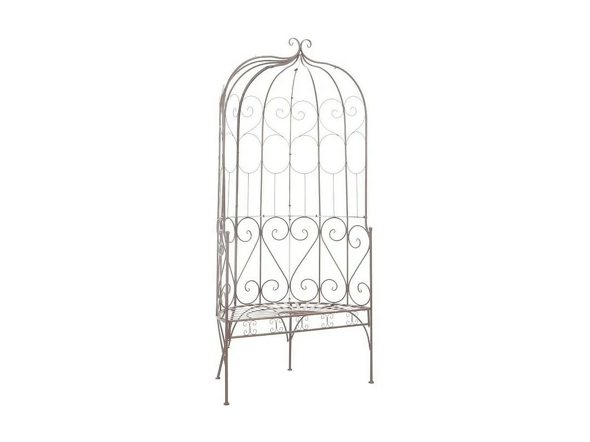Banc de jardin métal forgé marron antique Vakka 95cm