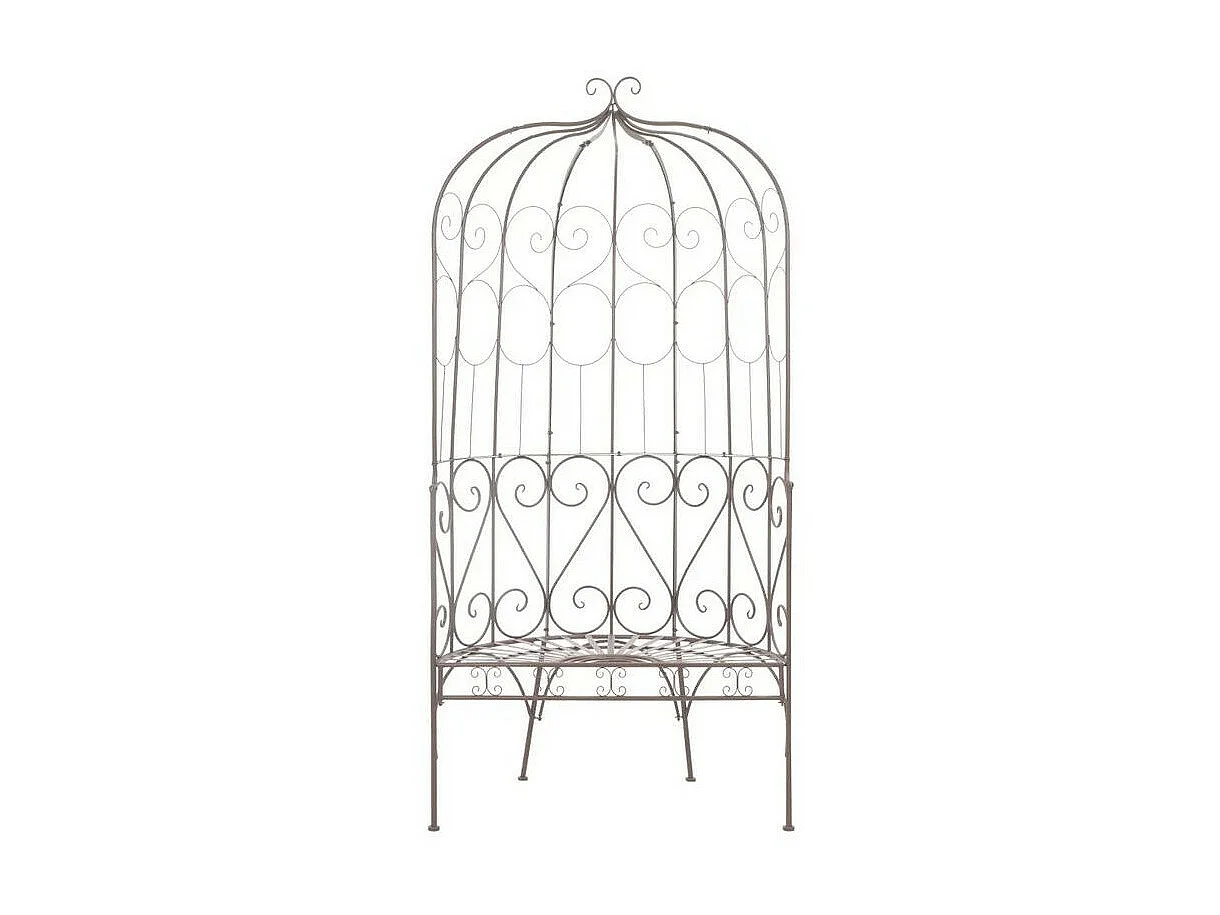 Banc de jardin métal forgé marron antique Vakka 95cm