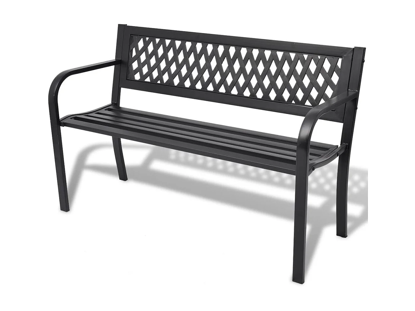 Banc de jardin 118cm Acier Noir