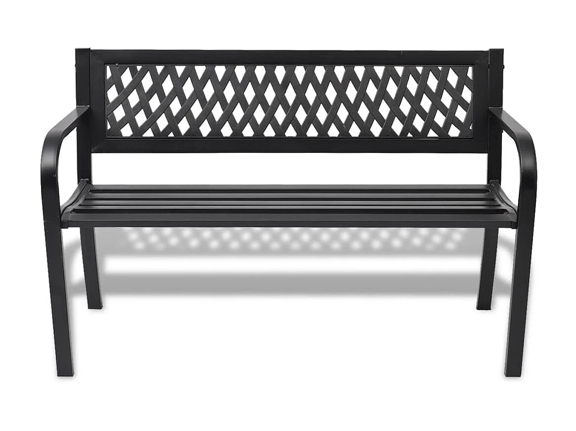 Banc de jardin 118cm Acier Noir