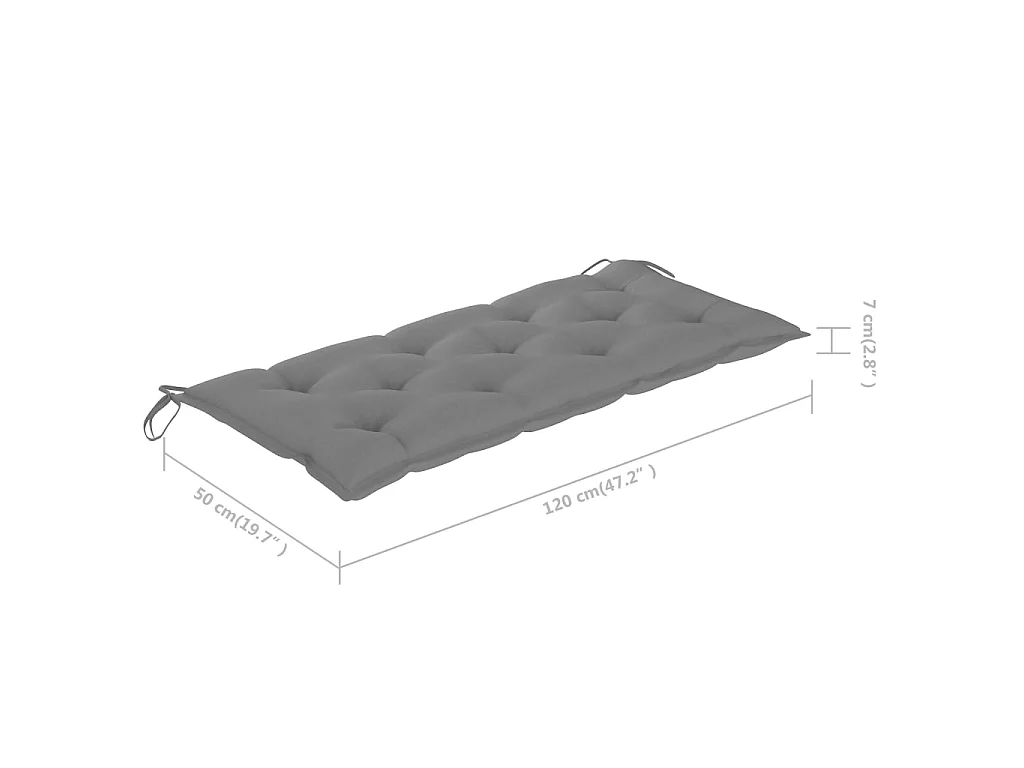 Banc de jardin pliable avec coussin 118cm Bambou 9