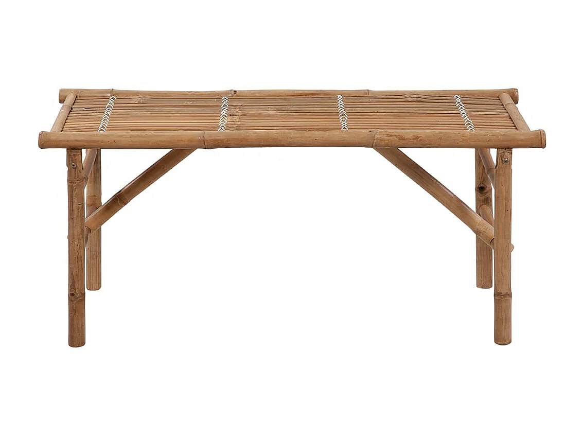 Banc de jardin pliable avec coussin 118cm Bambou 9