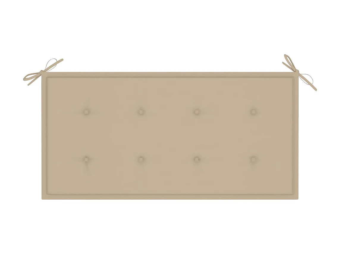 Banc de jardin avec coussin beige 112cm Bois de teck massif 2
