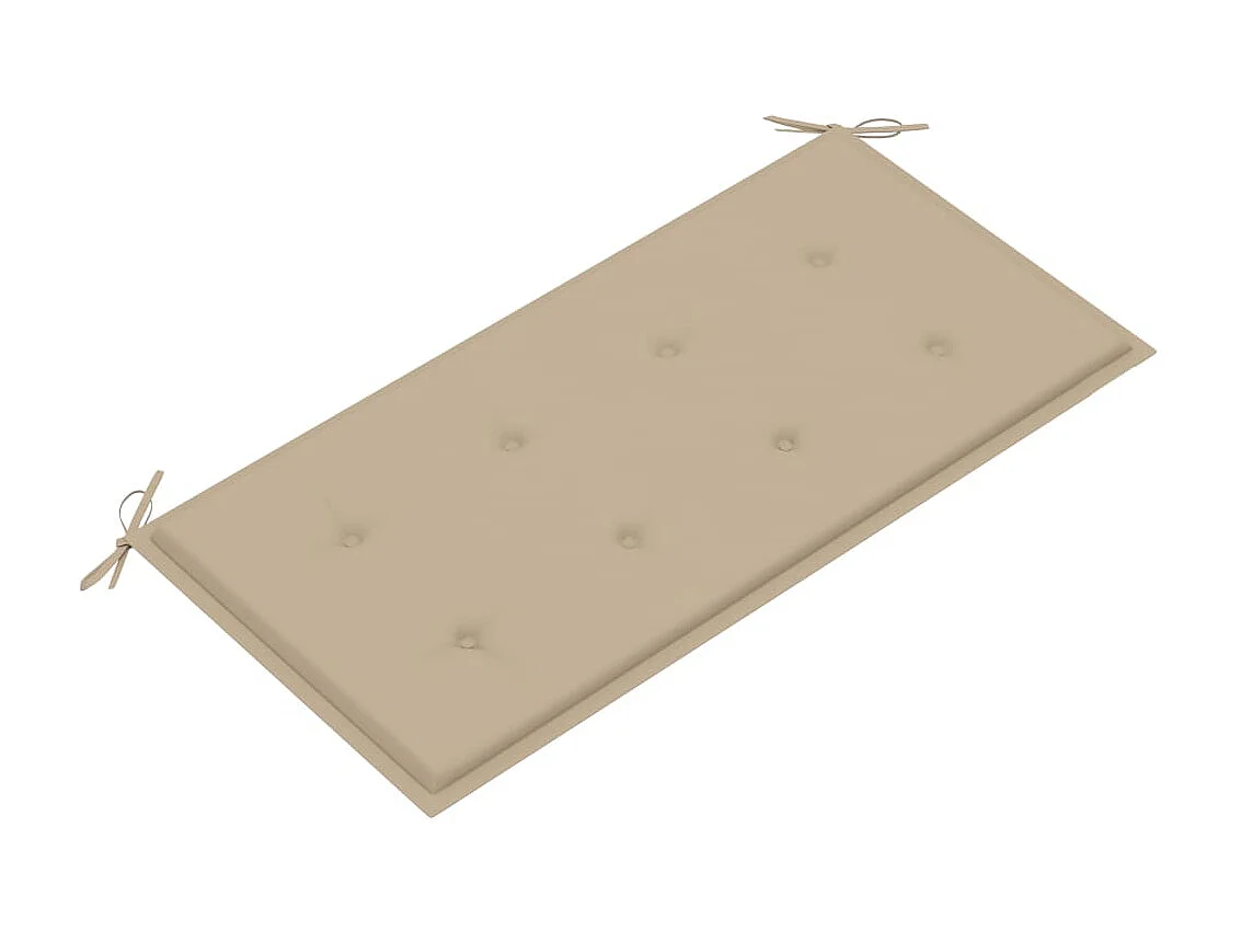 Banc de jardin avec coussin beige 112cm Bois de teck massif 2