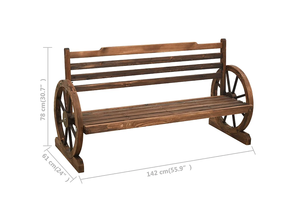 Banc de jardin 142cm Bois de sapin massif