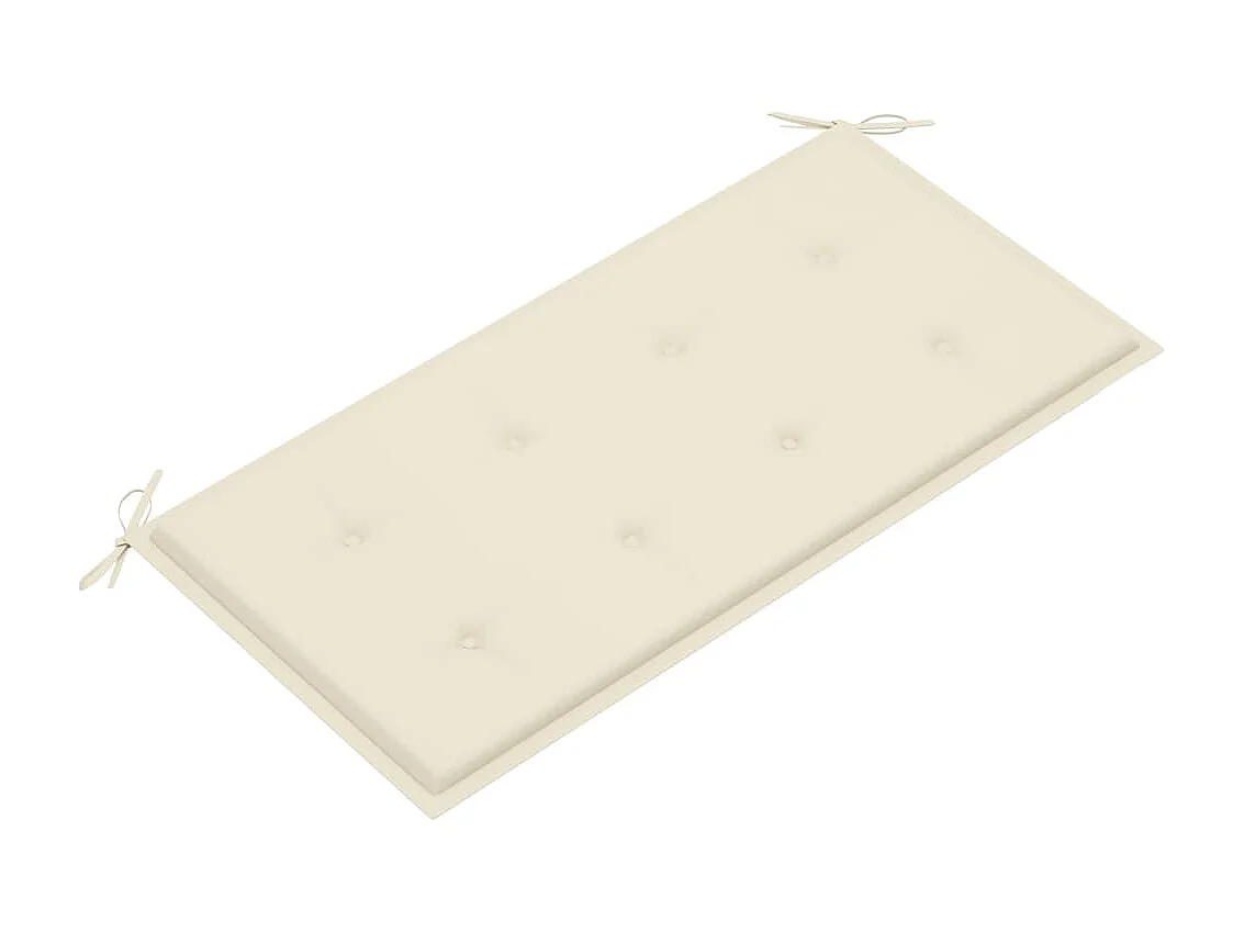 Banc de jardin avec coussin crème 112cm Bois de teck massif
