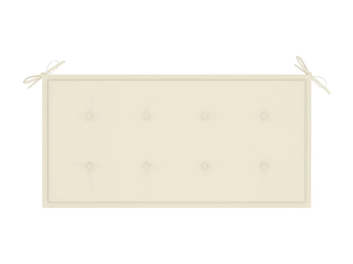 Banc de jardin avec coussin crème 112cm Bois de teck massif