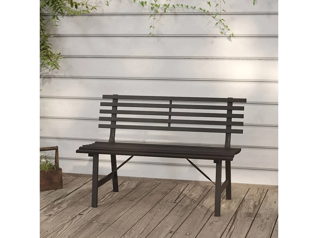 Banc de jardin 110cm Acier Noir