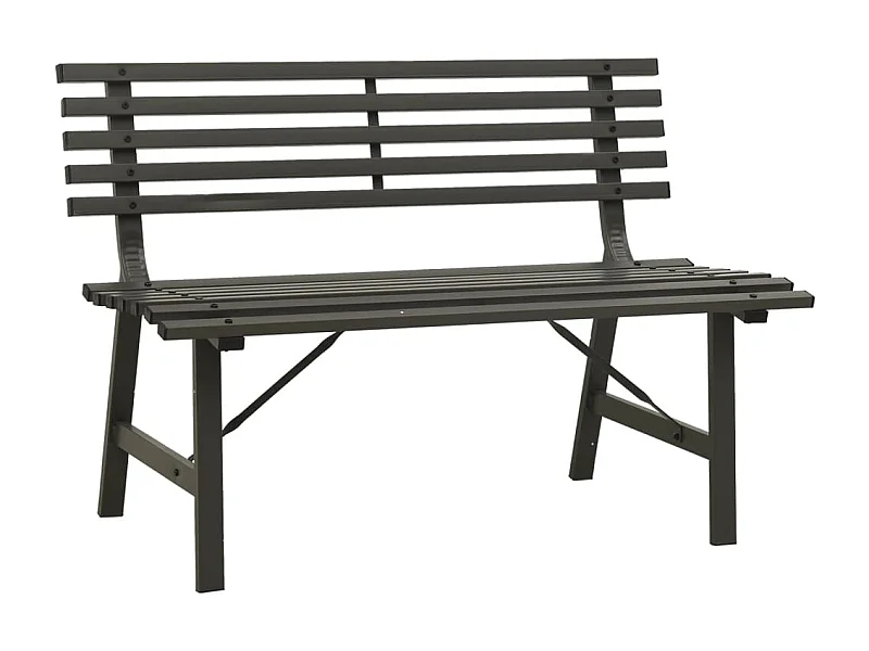 Banc de jardin 110cm Acier Noir