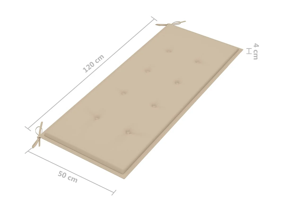 Banc de jardin avec coussin 120cm Bambou 3