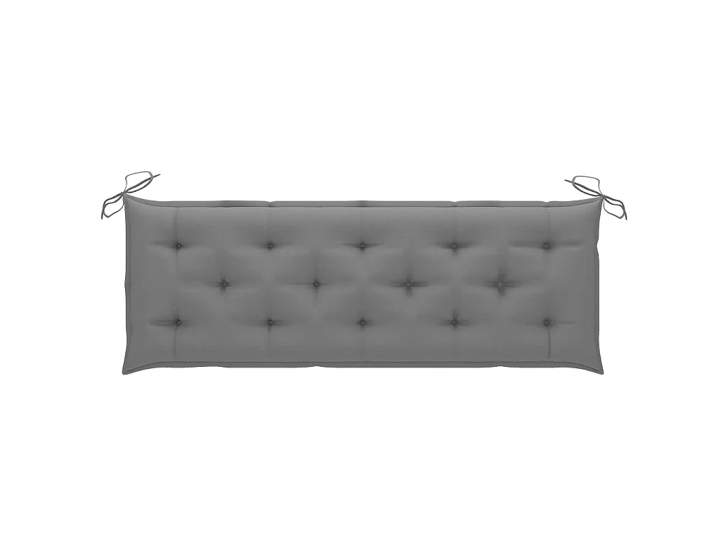 Banc de jardin empilable et coussin 159cm Bois de teck massif 7