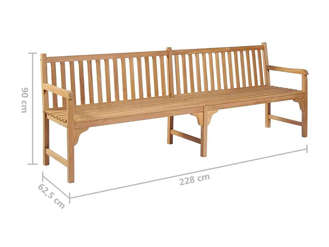 Banc de jardin 228cm Bois de teck solide