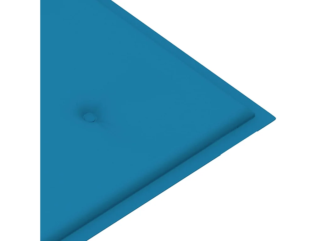 Banc de jardin avec coussin bleu 112cm Bois de teck massif