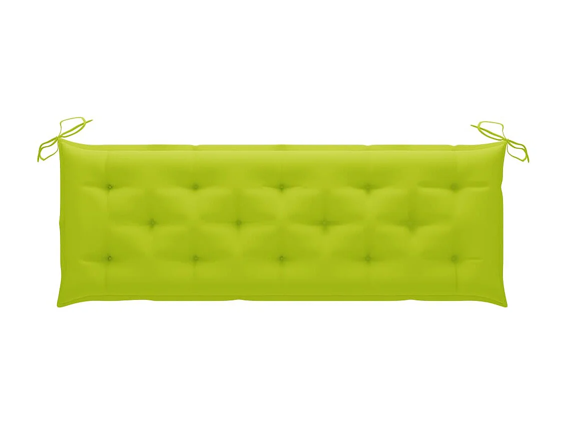 Banc de jardin empilable et coussin 159cm Bois de teck massif 12