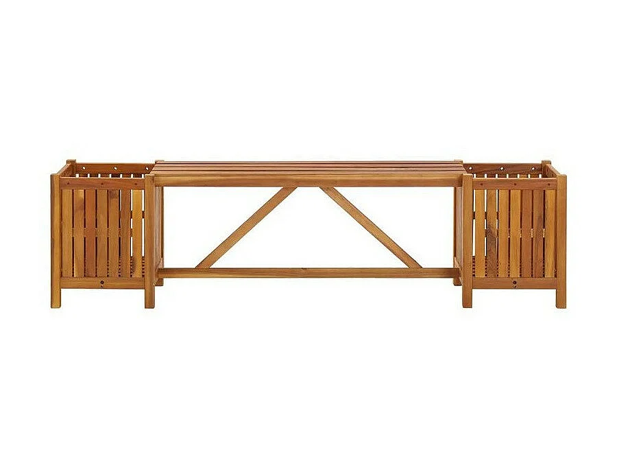 Banc de jardin avec jardinières acacia massif foncé Sikash