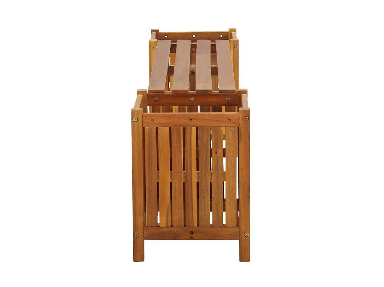 Banc de jardin avec jardinières acacia massif foncé Sikash