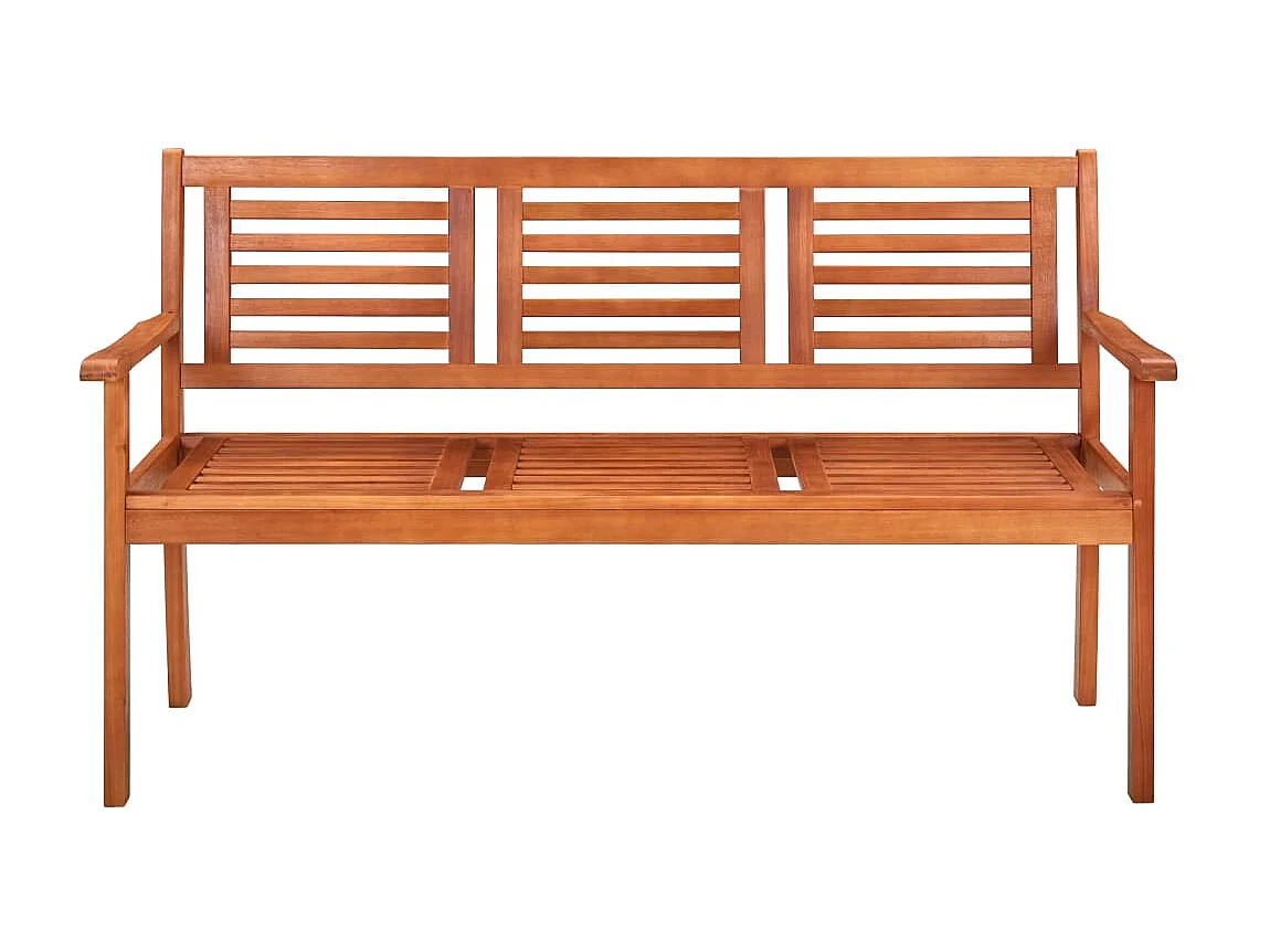 Banc de jardin 3 places avec coussin 150cm Bois d'eucalyptus 25