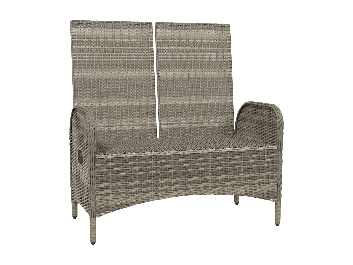 Banc de jardin inclinable avec coussins 107cm Poly rotin Gris