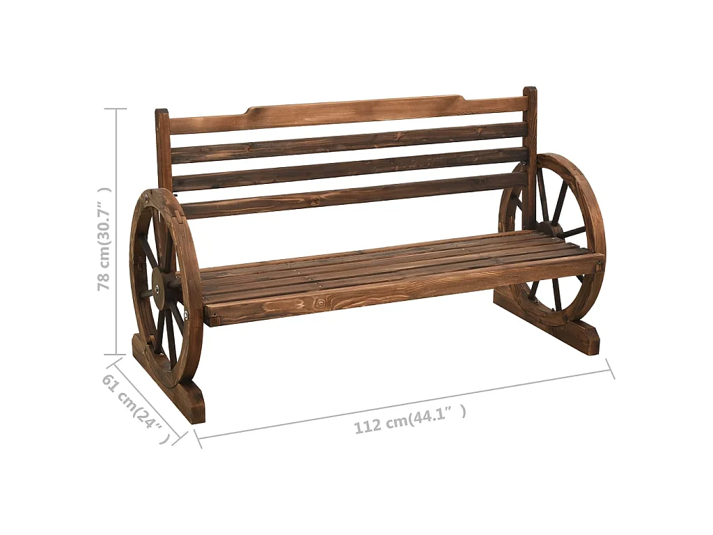 Banc de jardin 112cm Bois de sapin massif