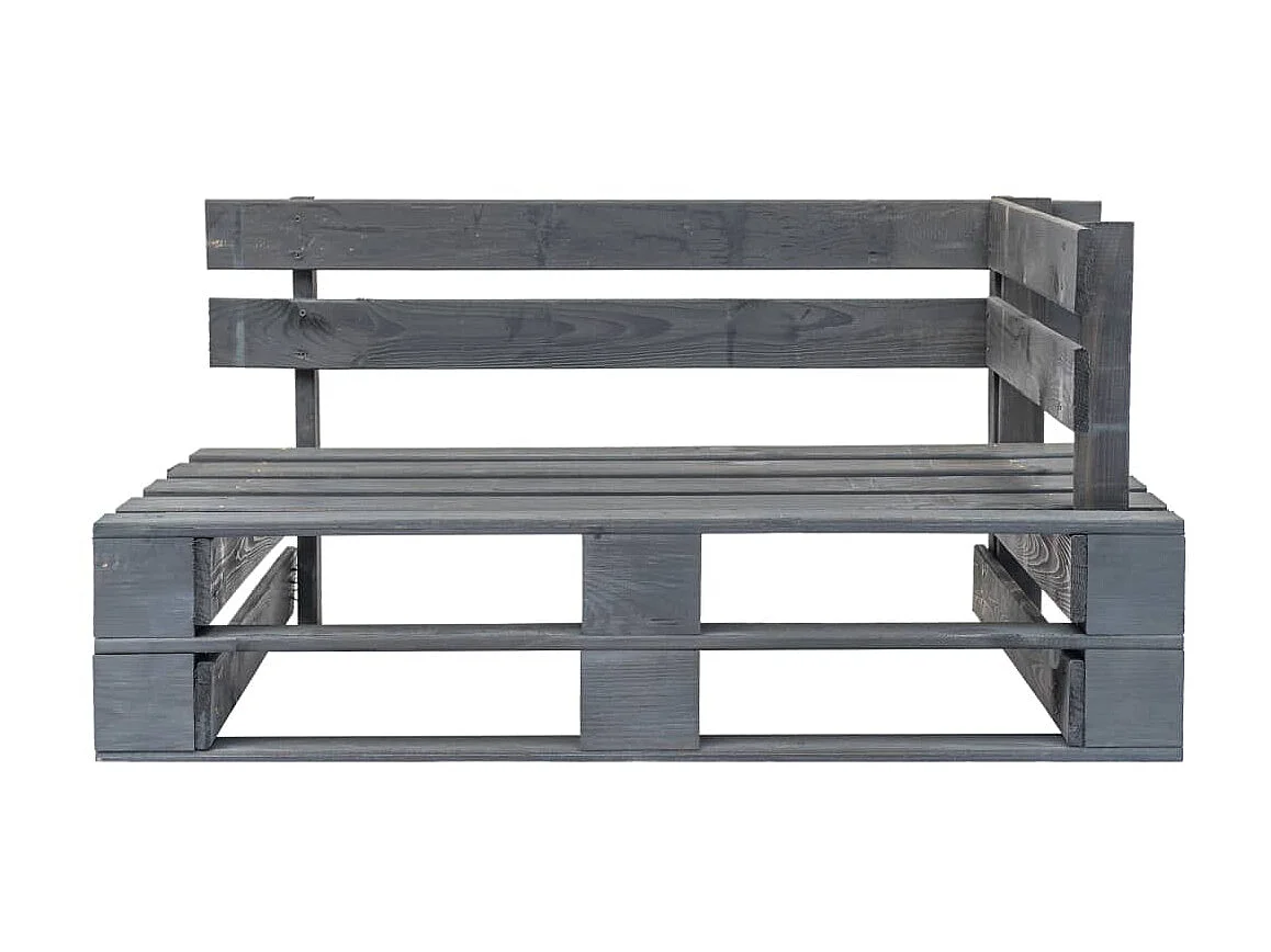 Banc d'angle palette de jardin Bois Gris