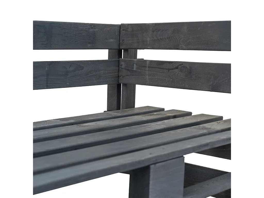 Banc d'angle palette de jardin Bois Gris