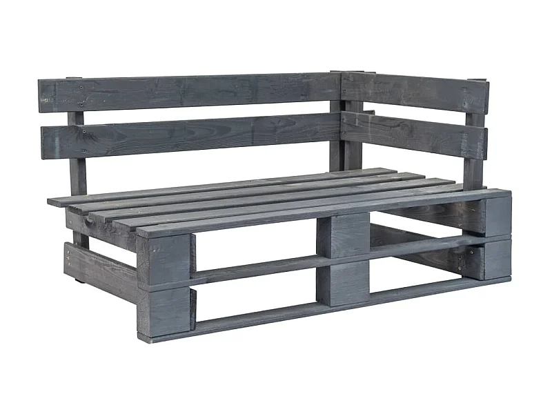Banc d'angle palette de jardin Bois Gris