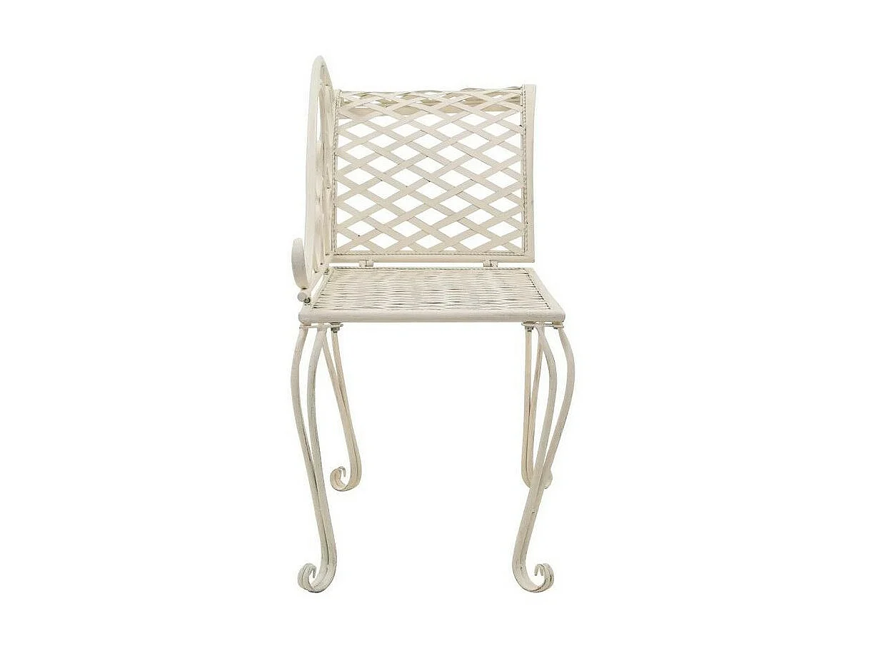 Banc de jardin métal antique blanc Break 128cm