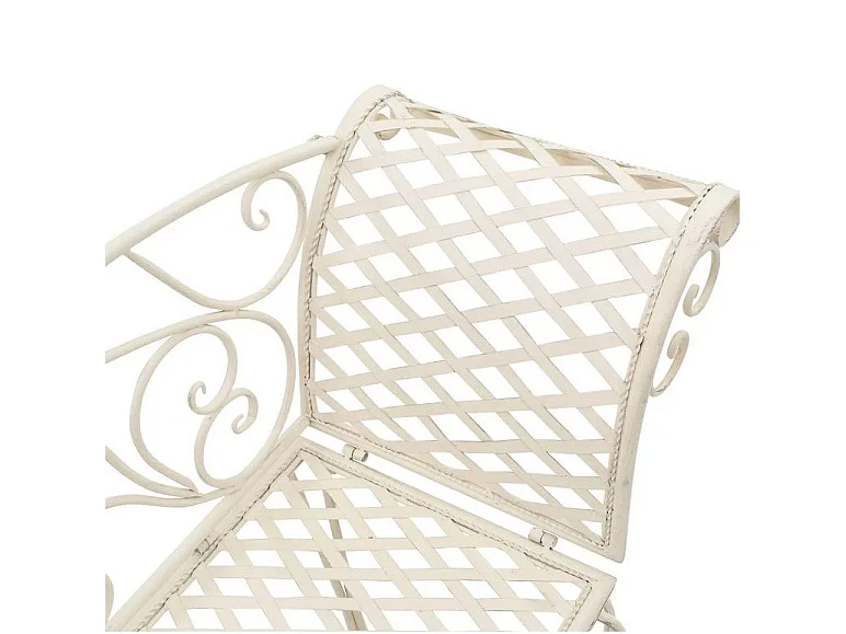 Banc de jardin métal antique blanc Break 128cm