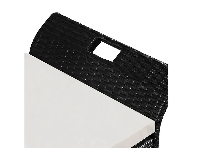 Banquette coffre de jardin résine tressée noire Toplu