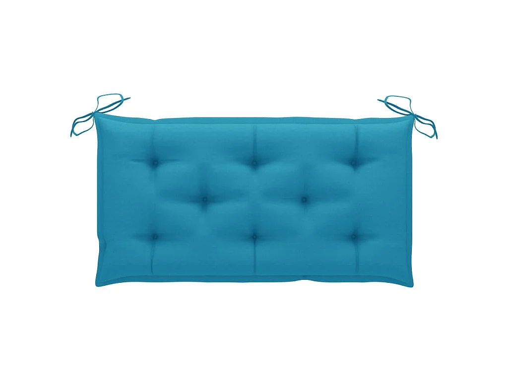 Banc de jardin avec coussin bleu clair 112cm Bois de teck