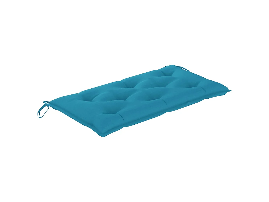 Banc de jardin avec coussin bleu clair 112cm Bois de teck