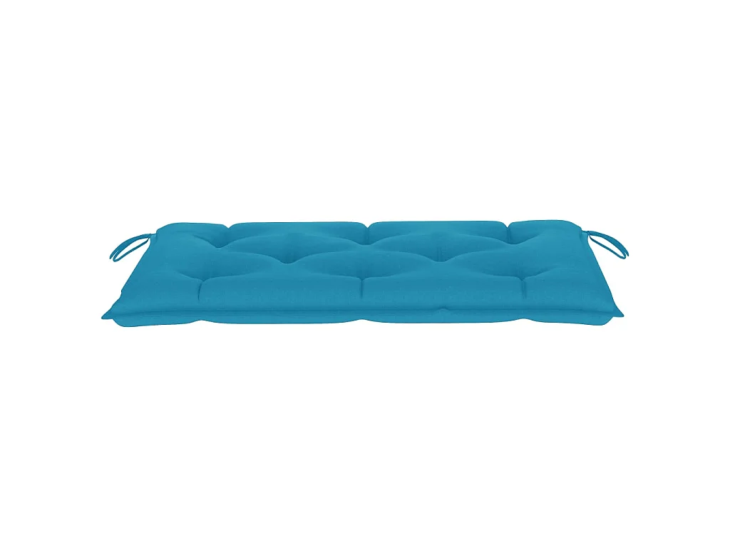 Banc de jardin avec coussin bleu clair 112cm Bois de teck