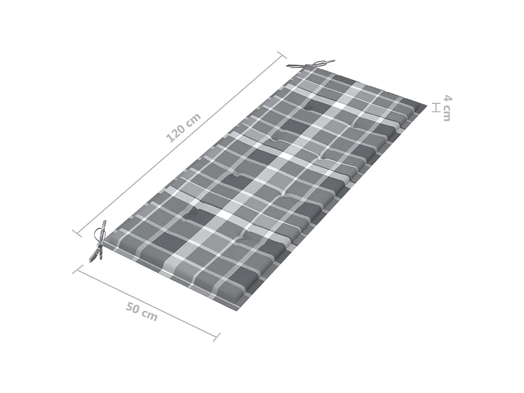 Banc de jardin avec coussin 120cm Bambou 19