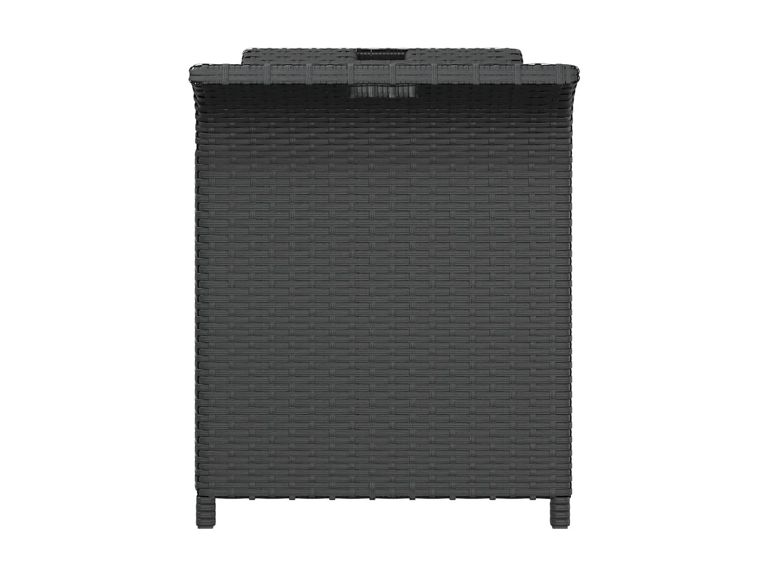 Banc de jardin avec coussin noir 116x46x57 résine tressée