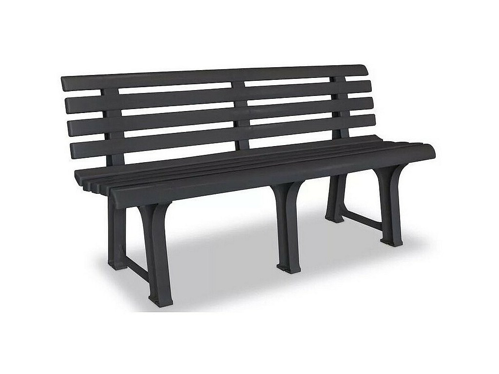 Banc de jardin plastique anthracite Bouka