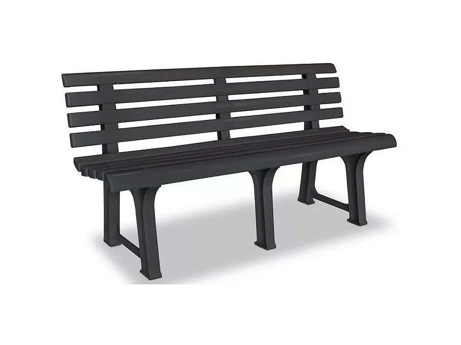 Banc de jardin plastique anthracite Bouka