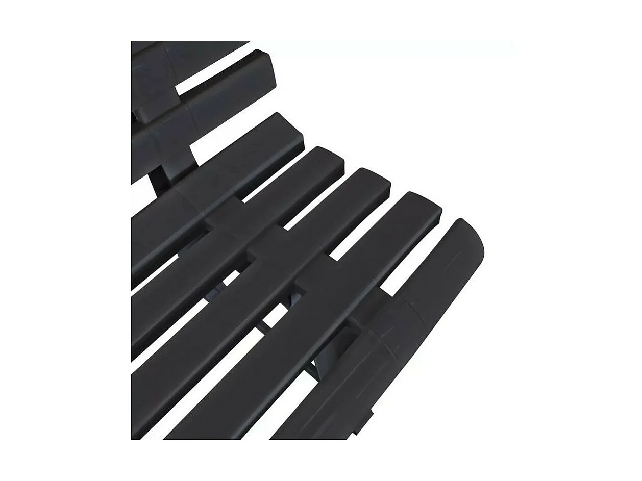 Banc de jardin plastique anthracite Bouka