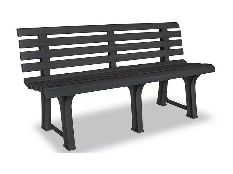 Banc de jardin plastique anthracite Bouka