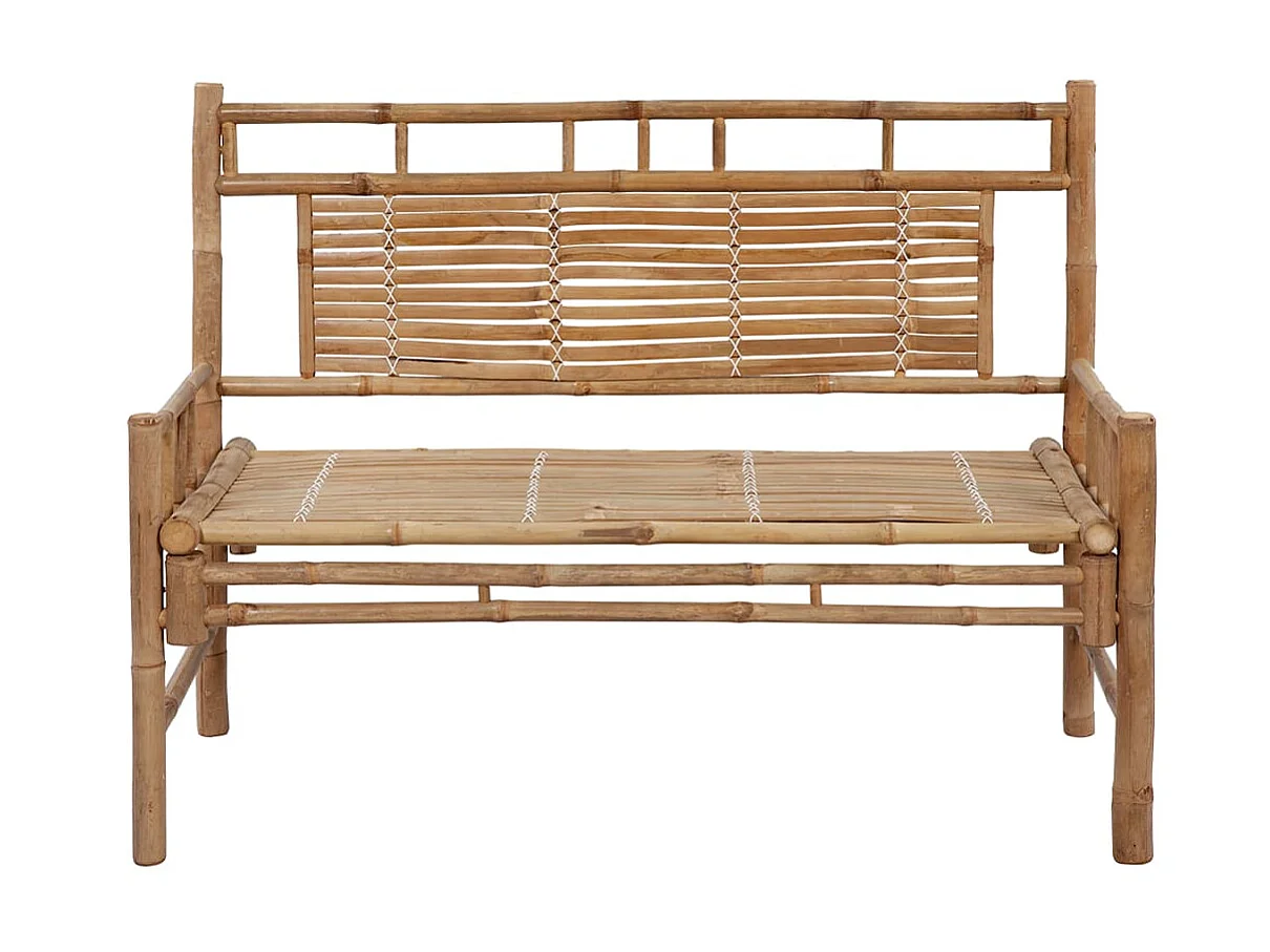 Banc de jardin avec coussin 120cm Bambou 10